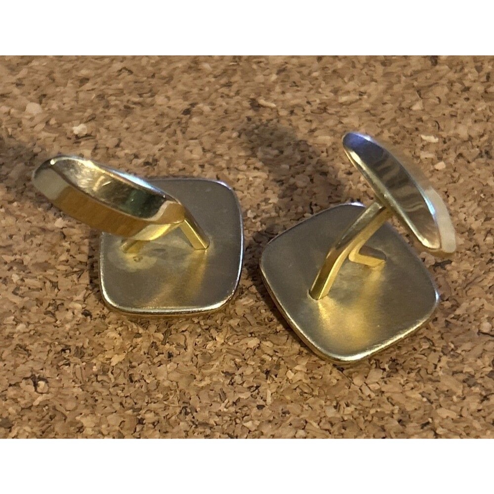 Vintage Art Deco Mid Century Simmons 12K GF Black Stone Cufflinks MCM - Picture 4 of 5
